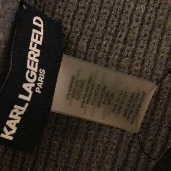 Karl Lagerfeld Heather Granite Long Ribbed Scarf Rainbow Enamel Karl OS NWT - Picture 6 of 16